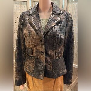 Vintage EARL RUFENBERG animal print  jacket Blazer SZ-L